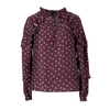 Blusa berenjena de polka dots