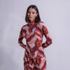 Blusa con estampado terracota