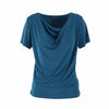 Blusa de manga corta con escote drapeado