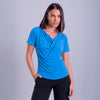 Blusa de manga corta con escote drapeado