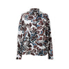 Blusa con cuello camisero y estampado botánico