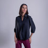 Blusa con cuello camisero