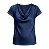 Blusa satinada con cuello en columpio