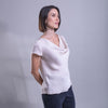 Blusa satinada con cuello en columpio