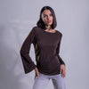 Blusa con cintura drapeada