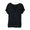 Blusa de manga corta y cordones en el cuello