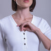 Blusa de manga tres cuartos con botones