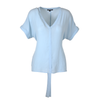 Blusa de escote en V con detalle de lazo