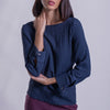 Blusa de manga larga con acabado rugoso