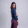 Blusa de manga larga con acabado rugoso