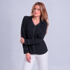Blusa con cuello y costura blanca