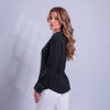 Blusa con cuello y costura blanca