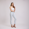Pantalón con cintura ajustable de rayas