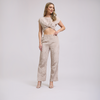 Pantalón de cintura elástica microplisado