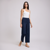 Pantalón azul marino de lino