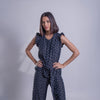 Jumpsuit de lunares con cinturón