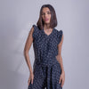 Jumpsuit de lunares con cinturón