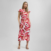 Vestido evasé de estampado botánico