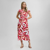 Vestido evasé de estampado botánico
