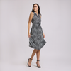 vestido de polkadots escote cruzado