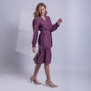 Vestido berenjena de polka dot