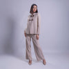 Saco con cuello camisero y tarugos carey