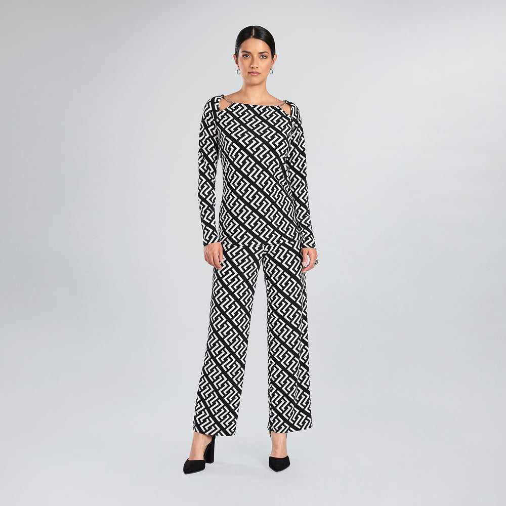 
                  
                    Pantalón Flowy En Contraste
                  
                