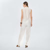 Pantalón plisado blanco