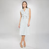 Vestido largo con estampado tipo windowpane