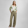 Pantalón verde oliva cinturón aro