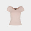 Top cuello redondo manga corta