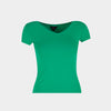 Top cuello v manga corta