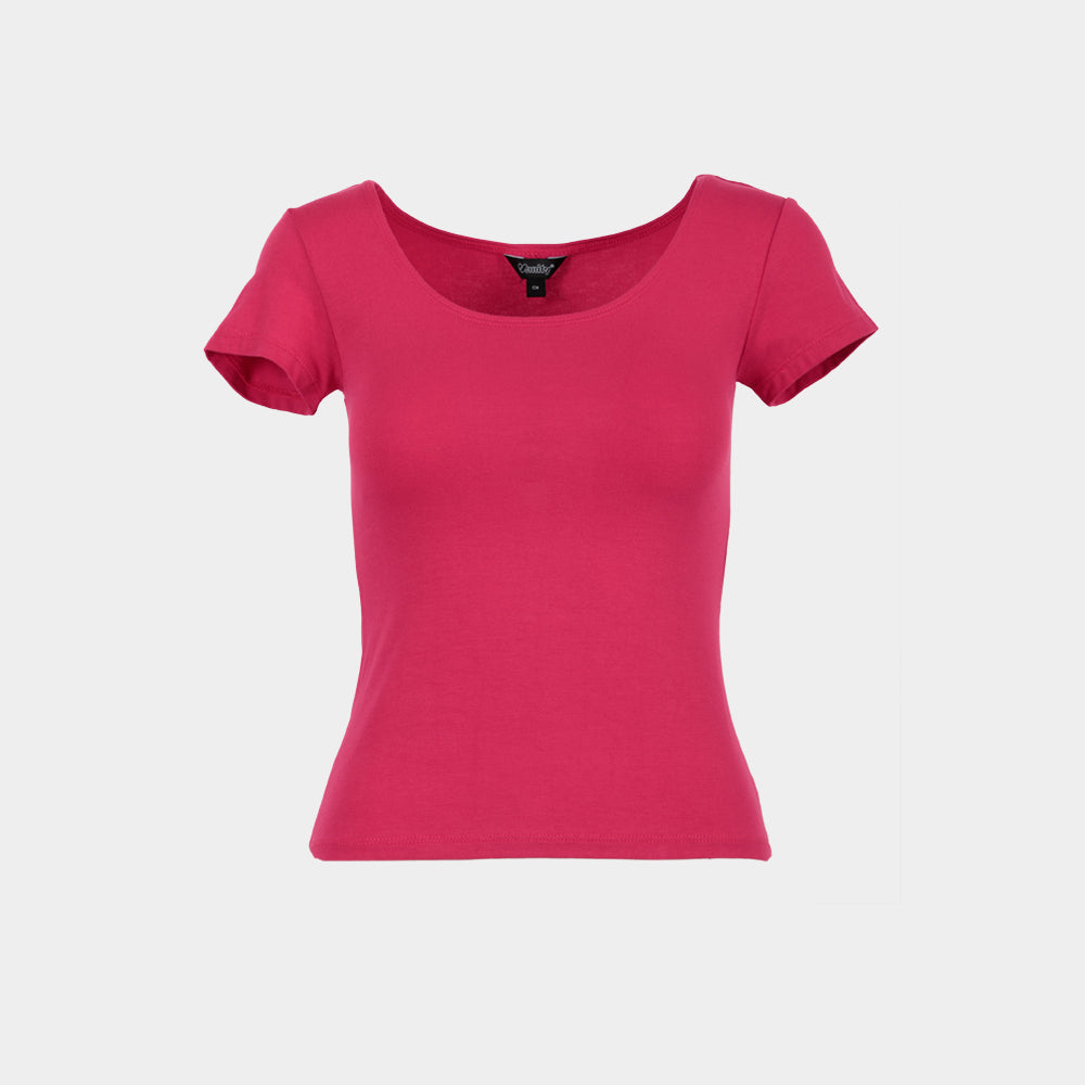 Top Cuello Redondo Manga Corta Ver Blusa Mujer Vanity