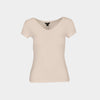Top cuello v manga corta