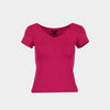 Top cuello v manga corta