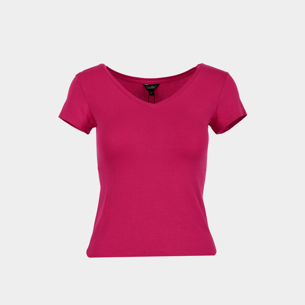 Top Cuello V Manga Corta