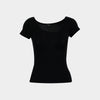 Top cuello redondo manga corta