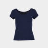 Top cuello redondo manga corta