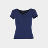 Top cuello v manga corta